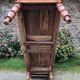 Antique Louis Philippe style farm table in solid cherry wood with 2 drawers and turned base.