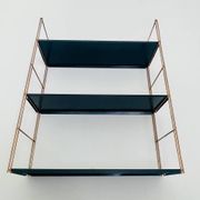 Etagère murale vintage modulable, metal et laiton circa 1960s