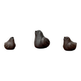 Figurines d'oiseaux en céramique du studio allemand du milieu du siècle par G. Schauneweg, Worpswede, années 1960, lot de 3
