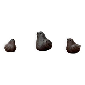 Ceramic bird figurines from the mid-century German studio by G. Schauneweg, Worpswede, 1960s, set of 3.