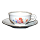 CPN, Tasse fleurie en porcelaine vintage - Porcelaine de Luxe La Compagnie Nationale de Porcelaine