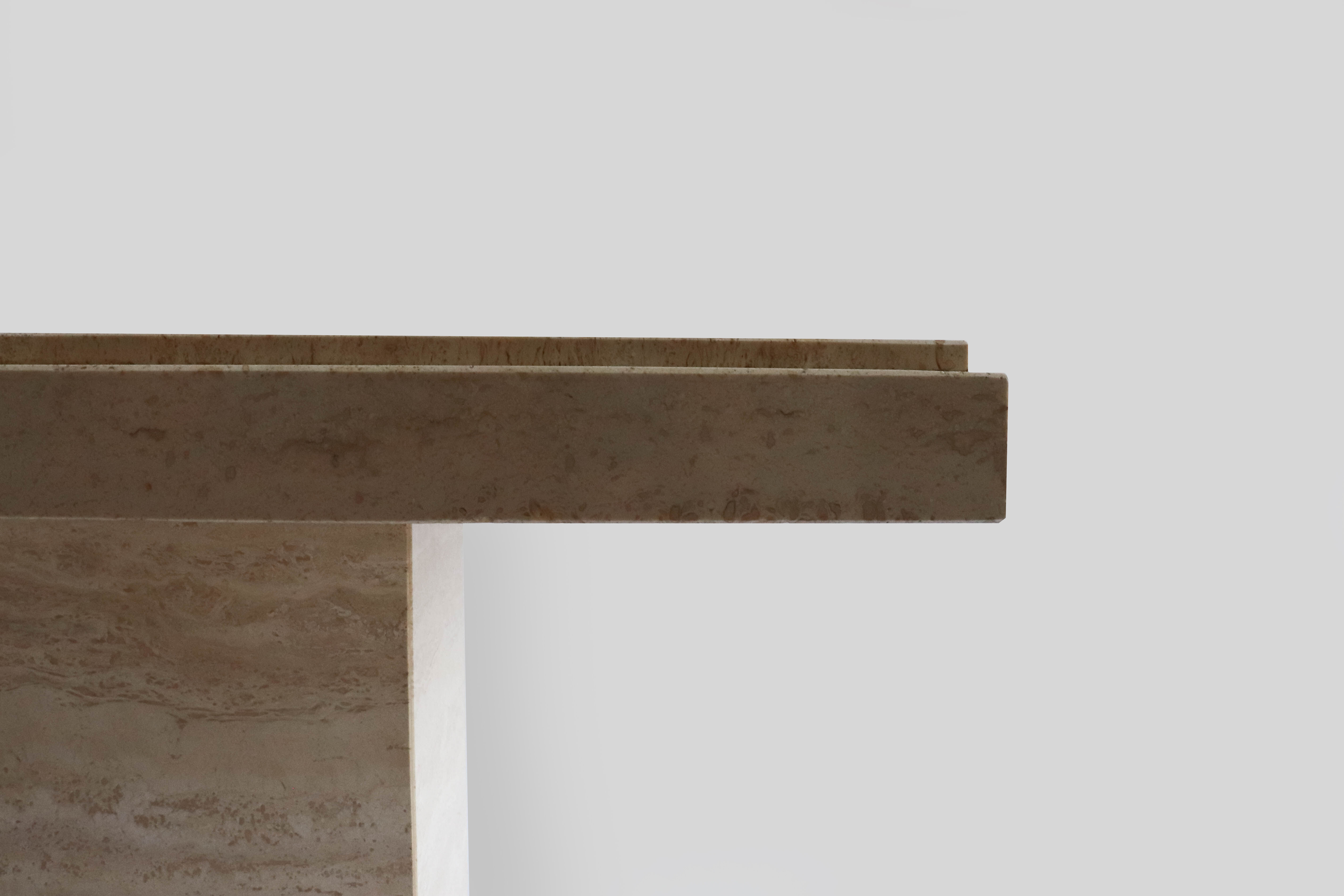 Travertine coffee table