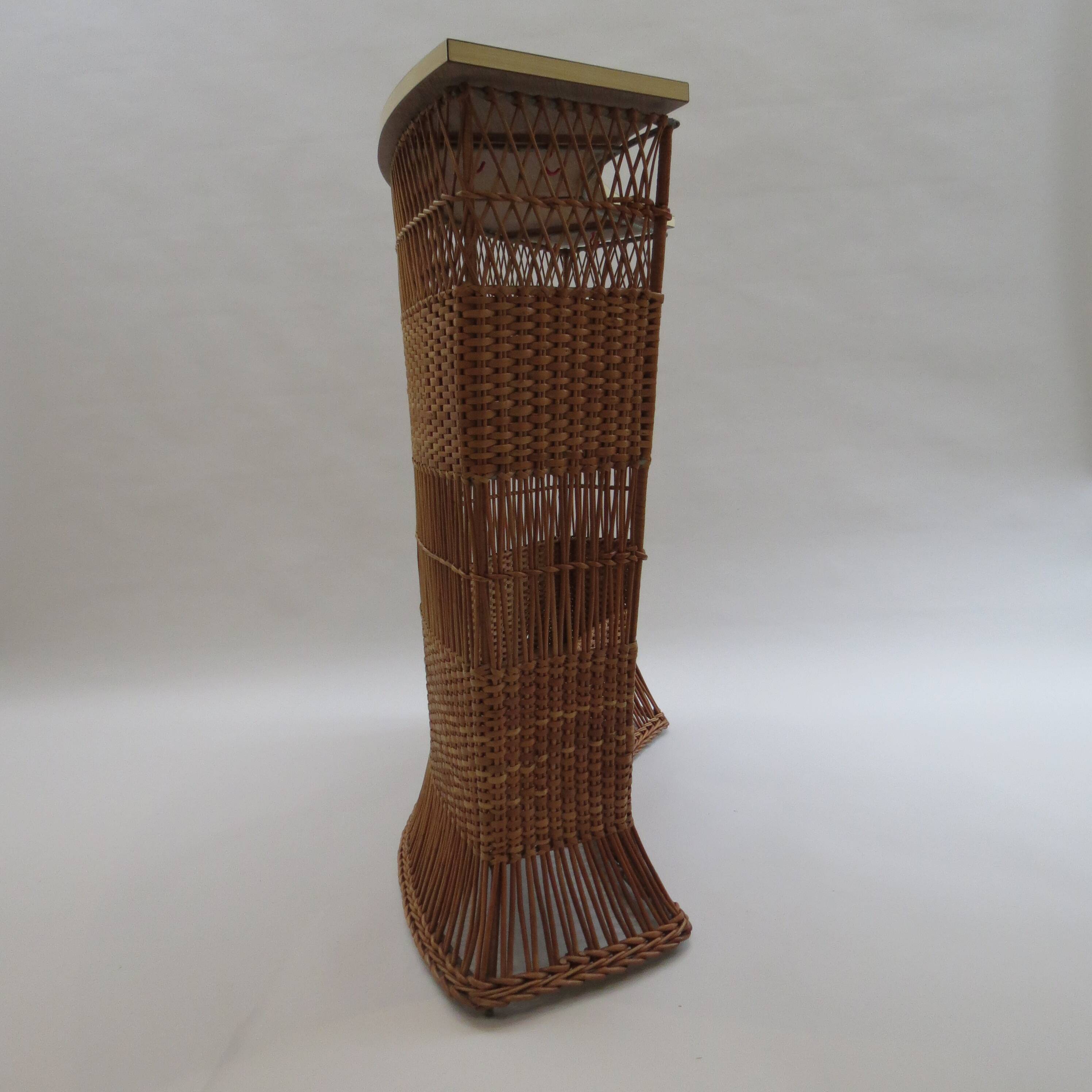 1970s rattan boho freestanding bar