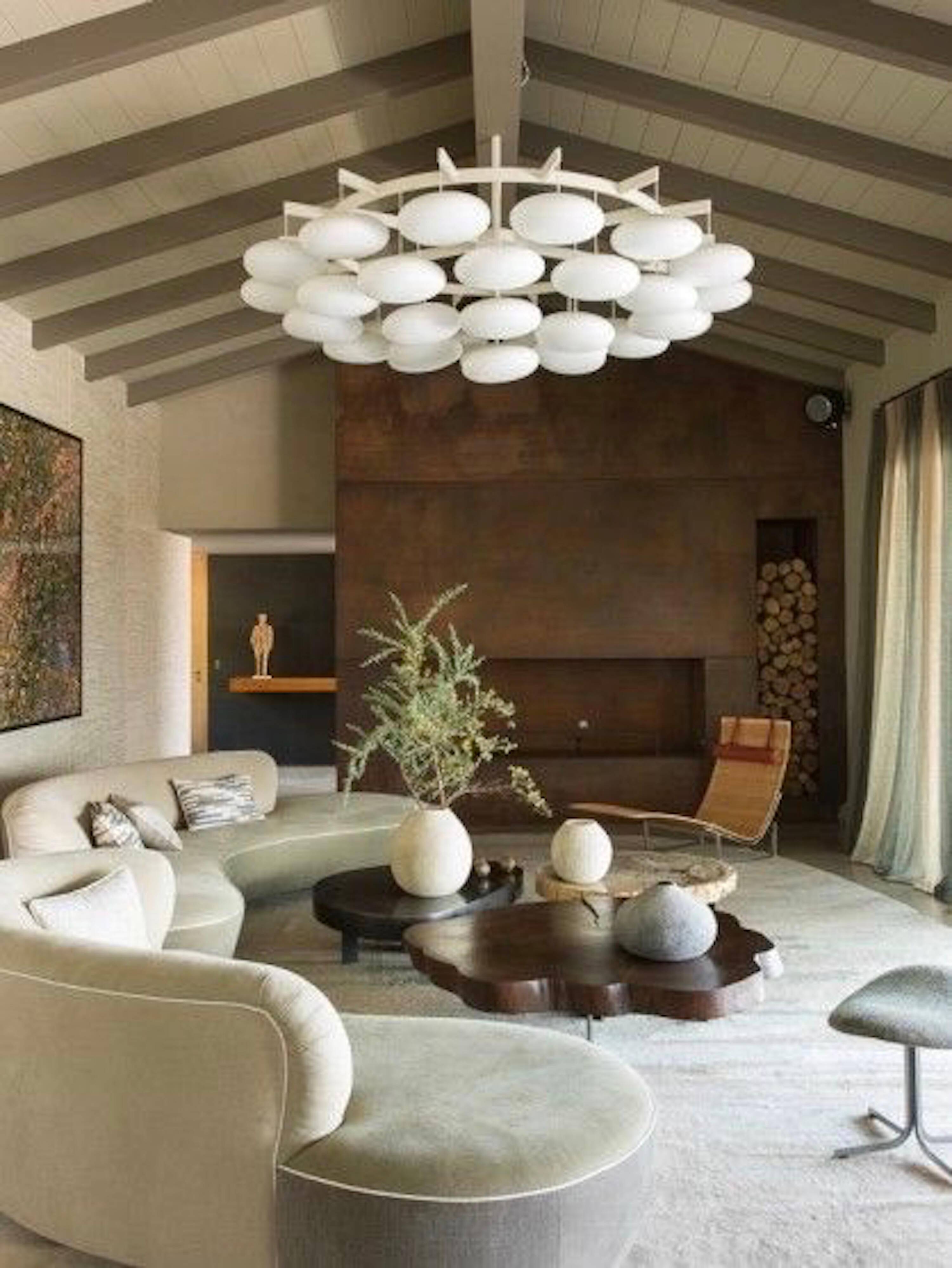 Impressive large modern cloud chandelier from the mid-century Milchhalle Vienna.