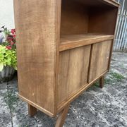 Meuble tv, bibliothèque basse vintage pieds compas