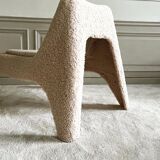 Heated chair in moumoute, sheepskin