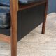 Canapé cuir 3 places scandinave en palissandre années 60
