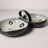 Italian ceramic serving bowl by aldo londi for bitossi 1950's