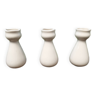 Set of 3 earthenware vases from Villenauxe