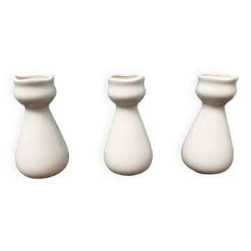 Set of 3 earthenware vases from Villenauxe