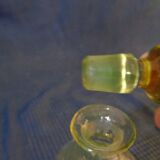 Yellow glass liqueur carafe