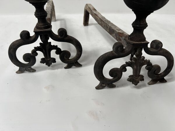 Paire de chenet de style Renaissance en bronze XIX siècle