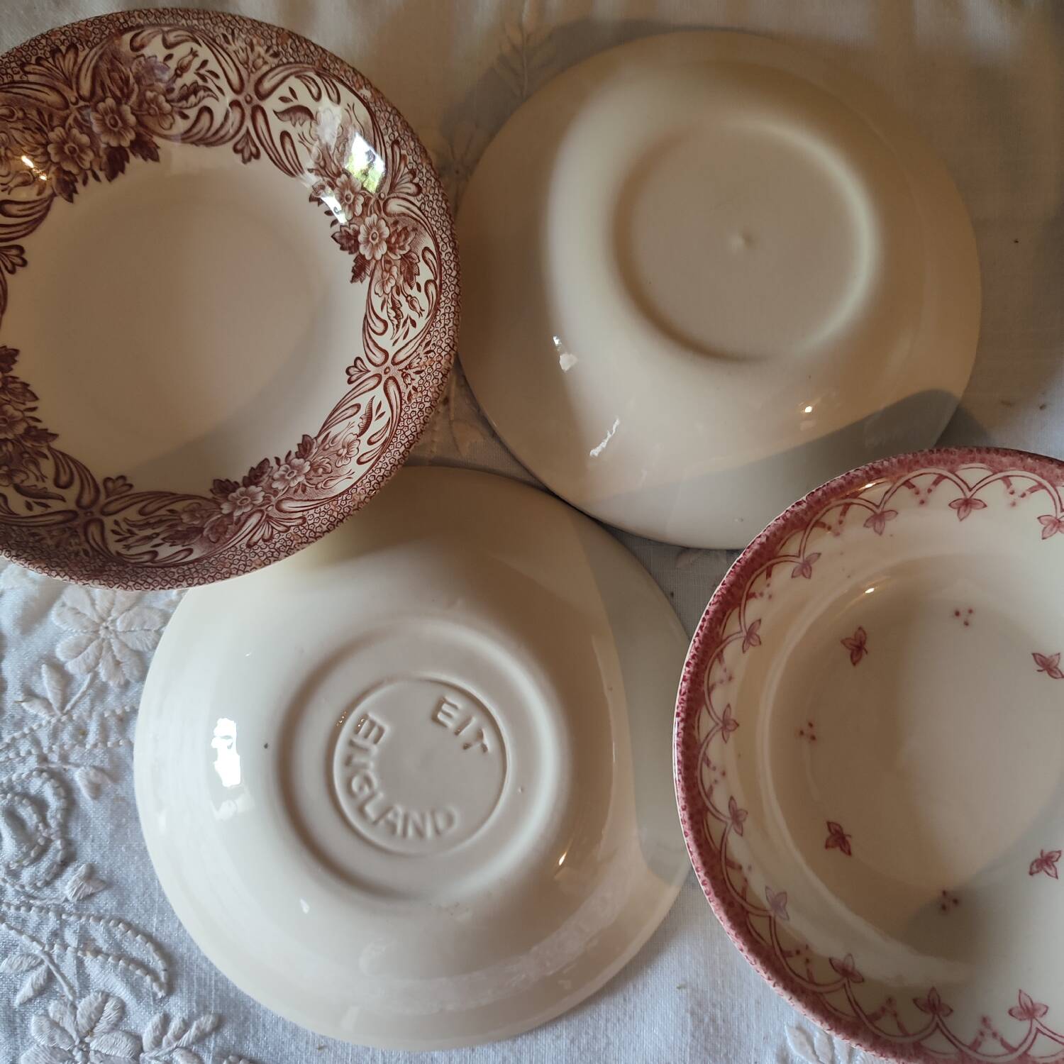 Four old bowls or cups from England