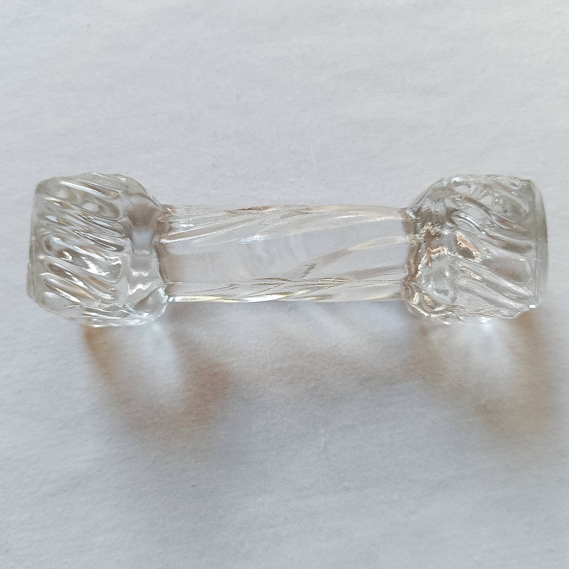 Set of 10 antique twisted moulded glass knife rests – Art Deco style