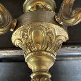 Pair of vintage golden bronze 2-light wall lights