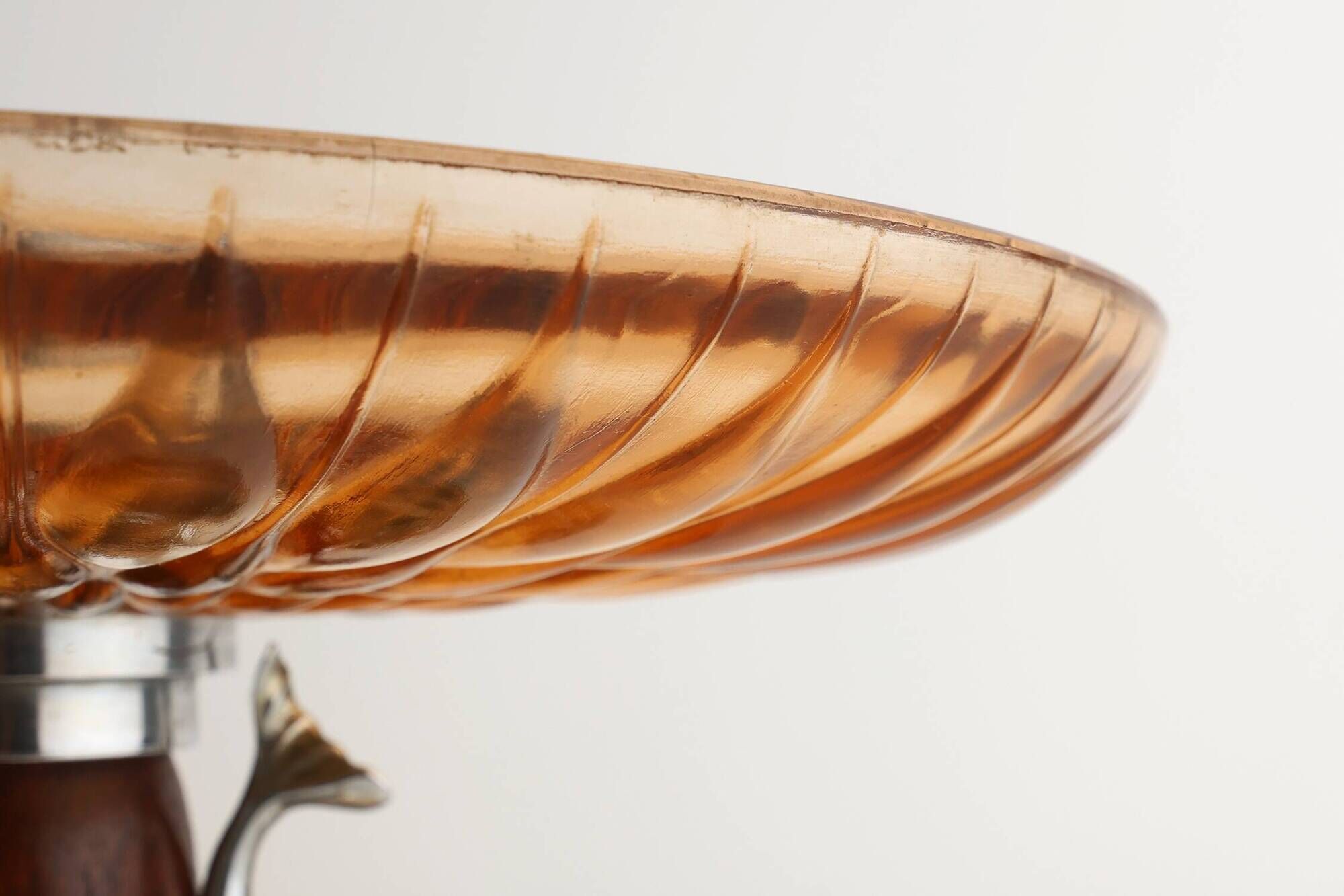 Art Deco Glass and Metal Fruit Bowl, France, circa 1940