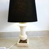 Alabaster and brass lamp, living room table lamp, decorative home lamp