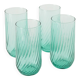 Set of 4 twisted water glasses, Turquoise Blue, 1970