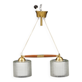 Suspension de plafond réglable en laiton et verre Anonymous Suède 1960