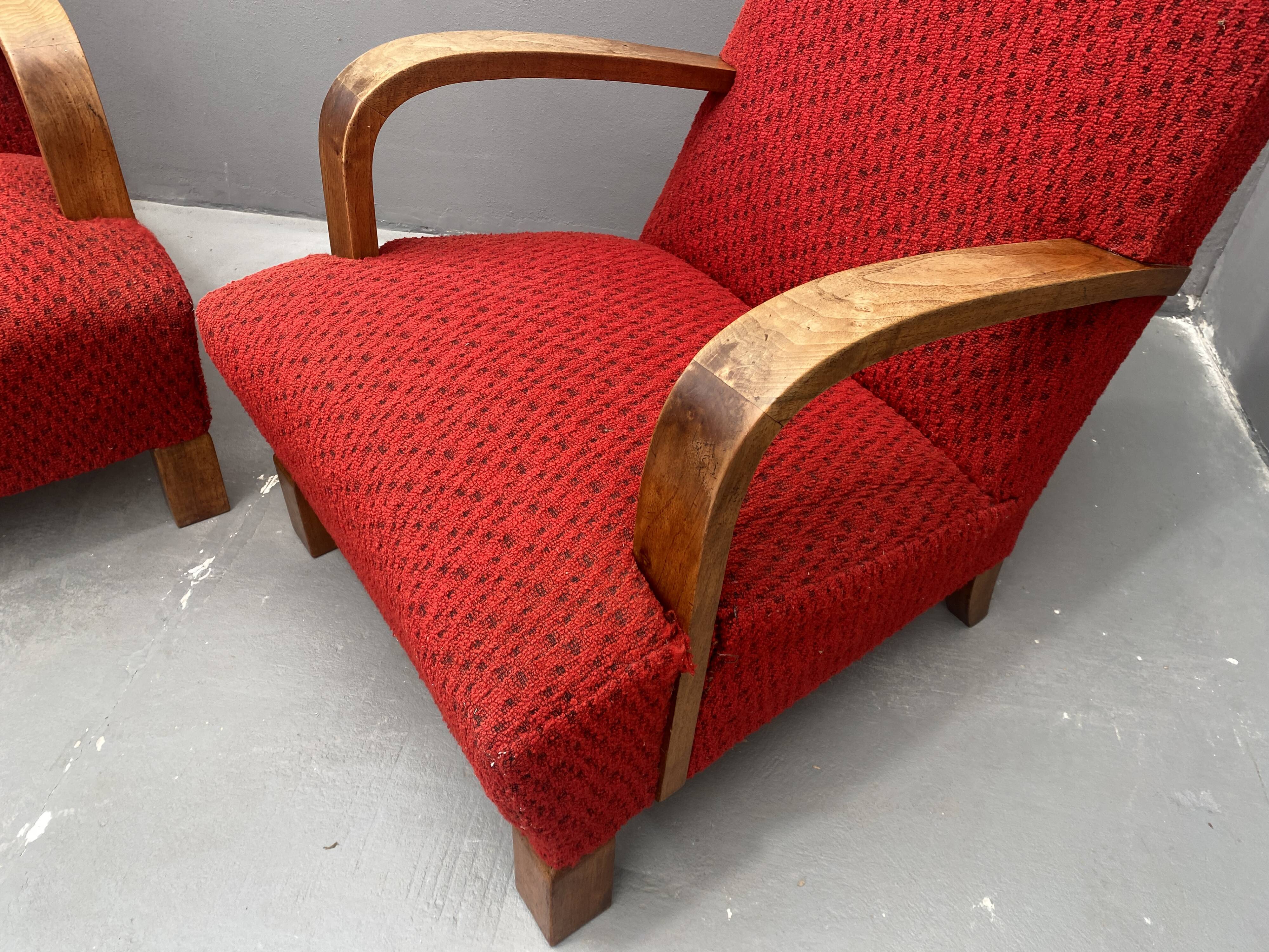 Paire de fauteuils ART DÉCO en bois courbé, années 1930