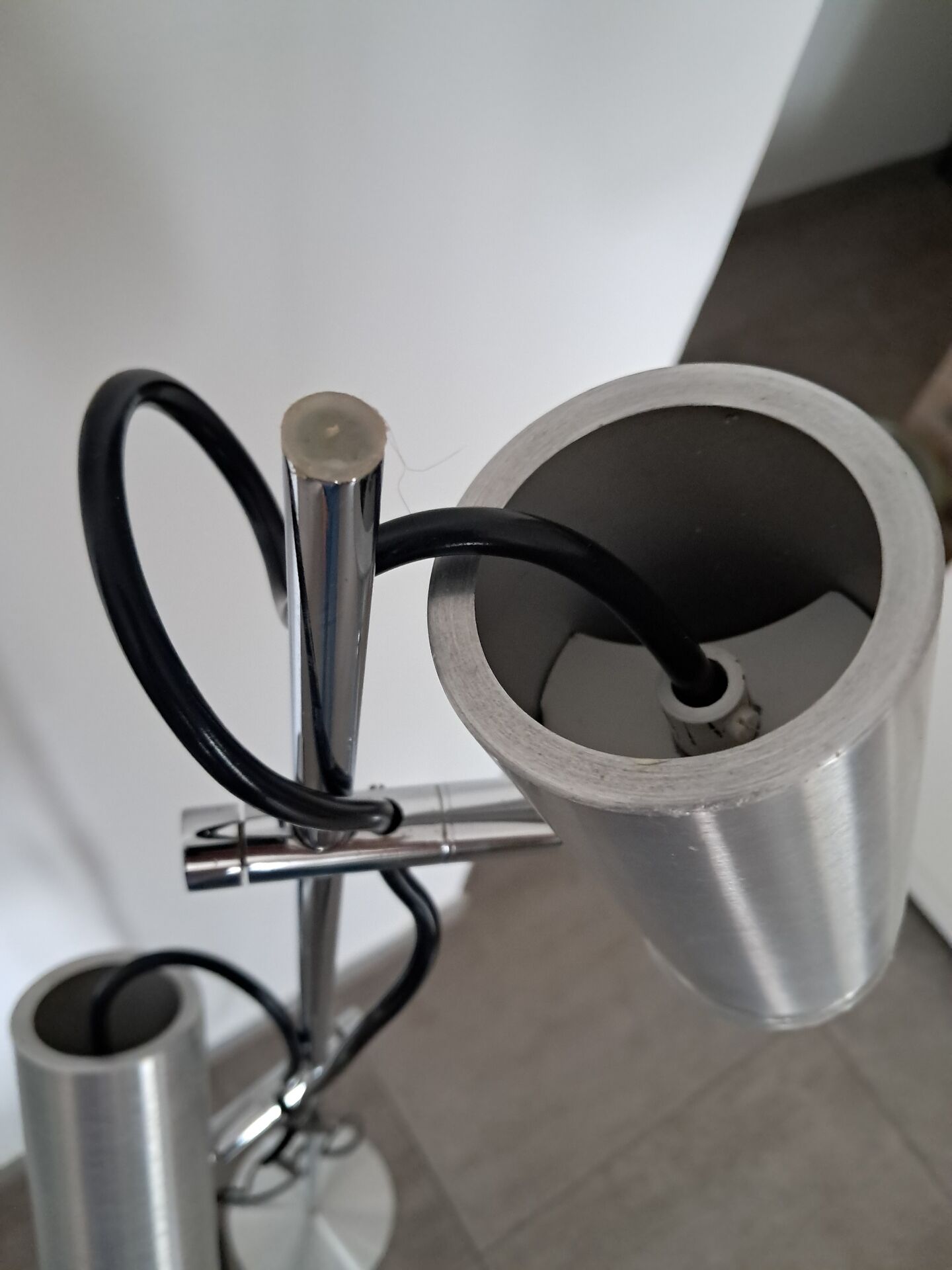 Chrome floor lamp from the 1970s