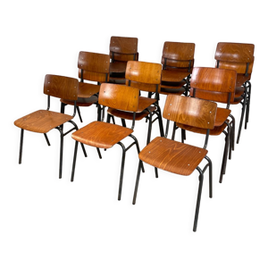 chaises école bois vintage