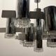 Italian Large Midcentury Chrome Chandelier 15 Lights