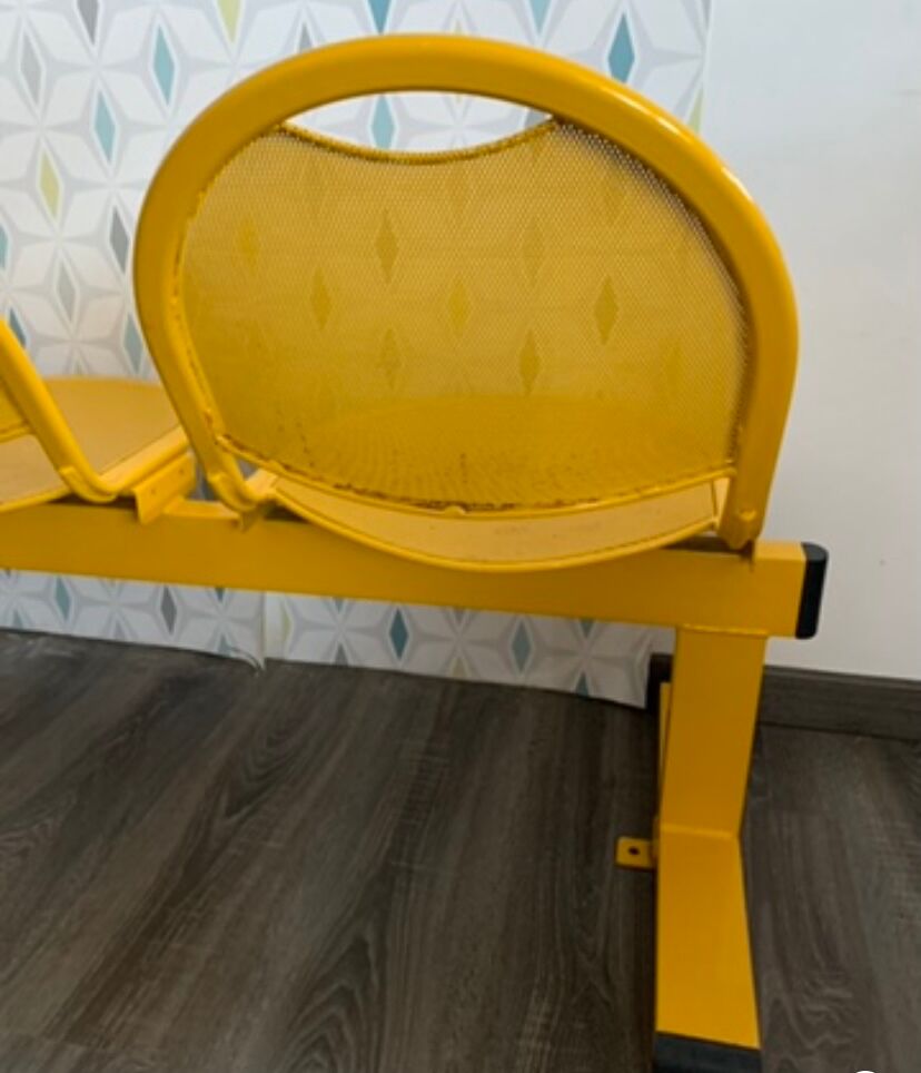Yellow metal bench
