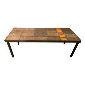 Table basse céramique vintage Vallauris style Roger Capron