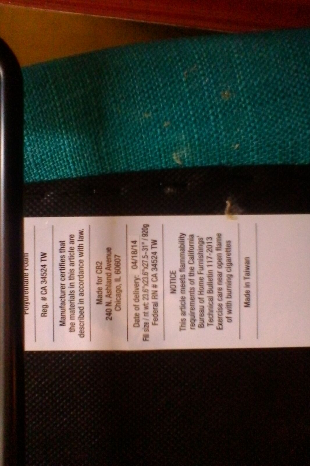 Turquoise mottled fabric armchair edited by CB2