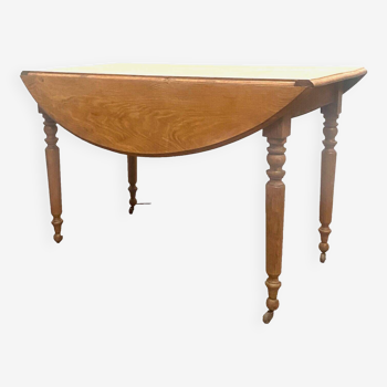 Louis Philippe table with four legs in solid elm 19th century