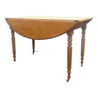Louis Philippe table with four legs in solid elm 19th century
