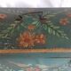 Painted wooden box "popular art", bulging lid