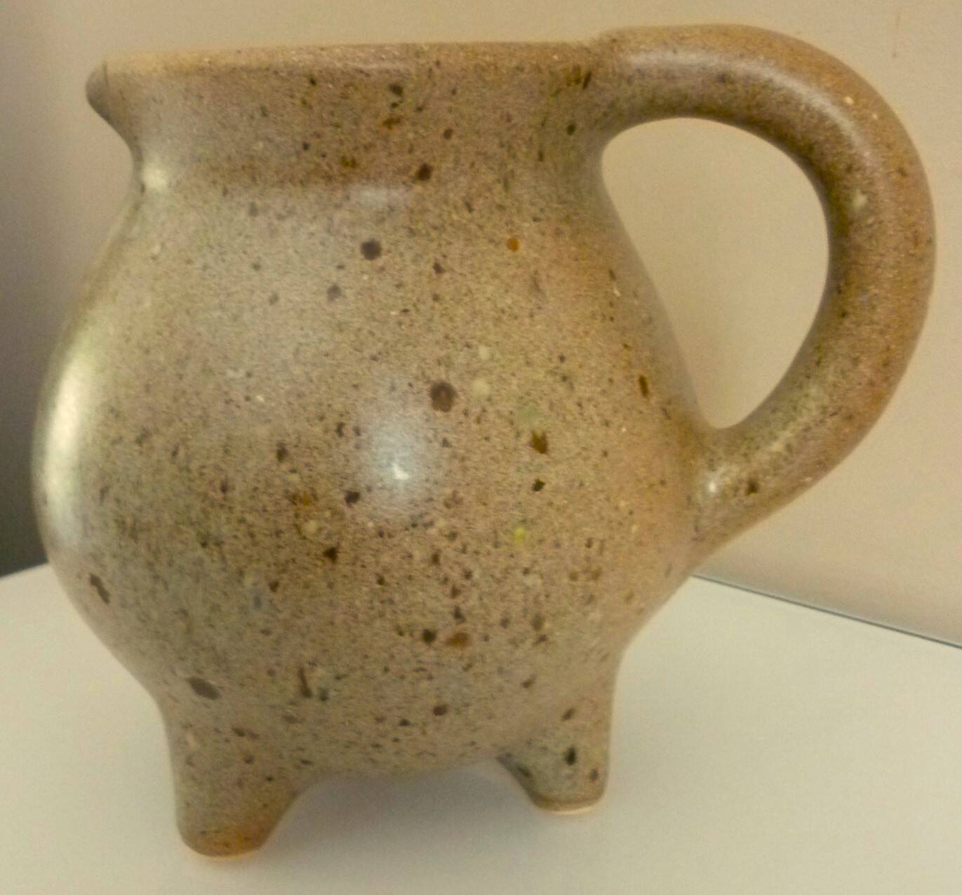 Tripod pitcher in glazed ceramic, signed Périgord pottery, 1950s/1960s
