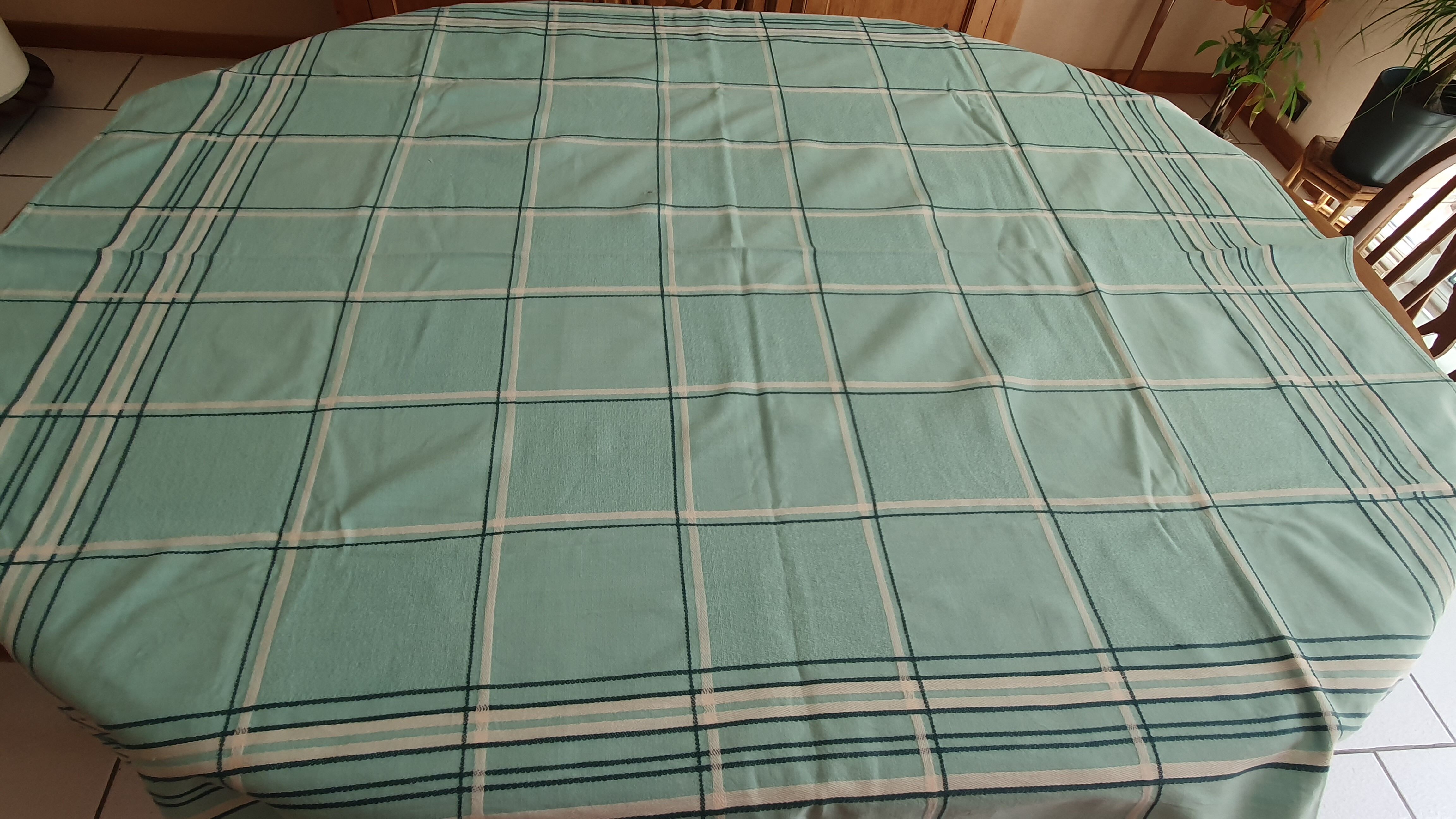 Checkered tablecloth