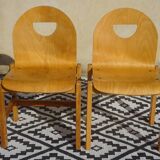 Post-formed chair in light wood, 2