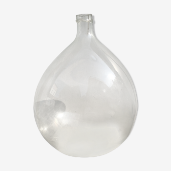 Demijohn in old blown glass 50L 60 cm of high transparent bubble glass