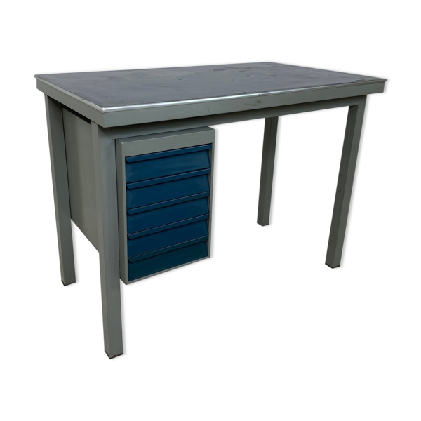 Bureau industriel en métal et linoléum de Gispen des années 1950