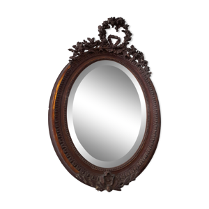 miroir ovale 19ème bois