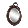 19th century oval mirror wood and stucco
