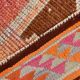 Soft Orange & Pink Star Pattern Handmade Wool Runner Rug, 99x338 Cm
