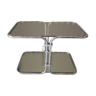Vintage chrome coffee table and smoked glass