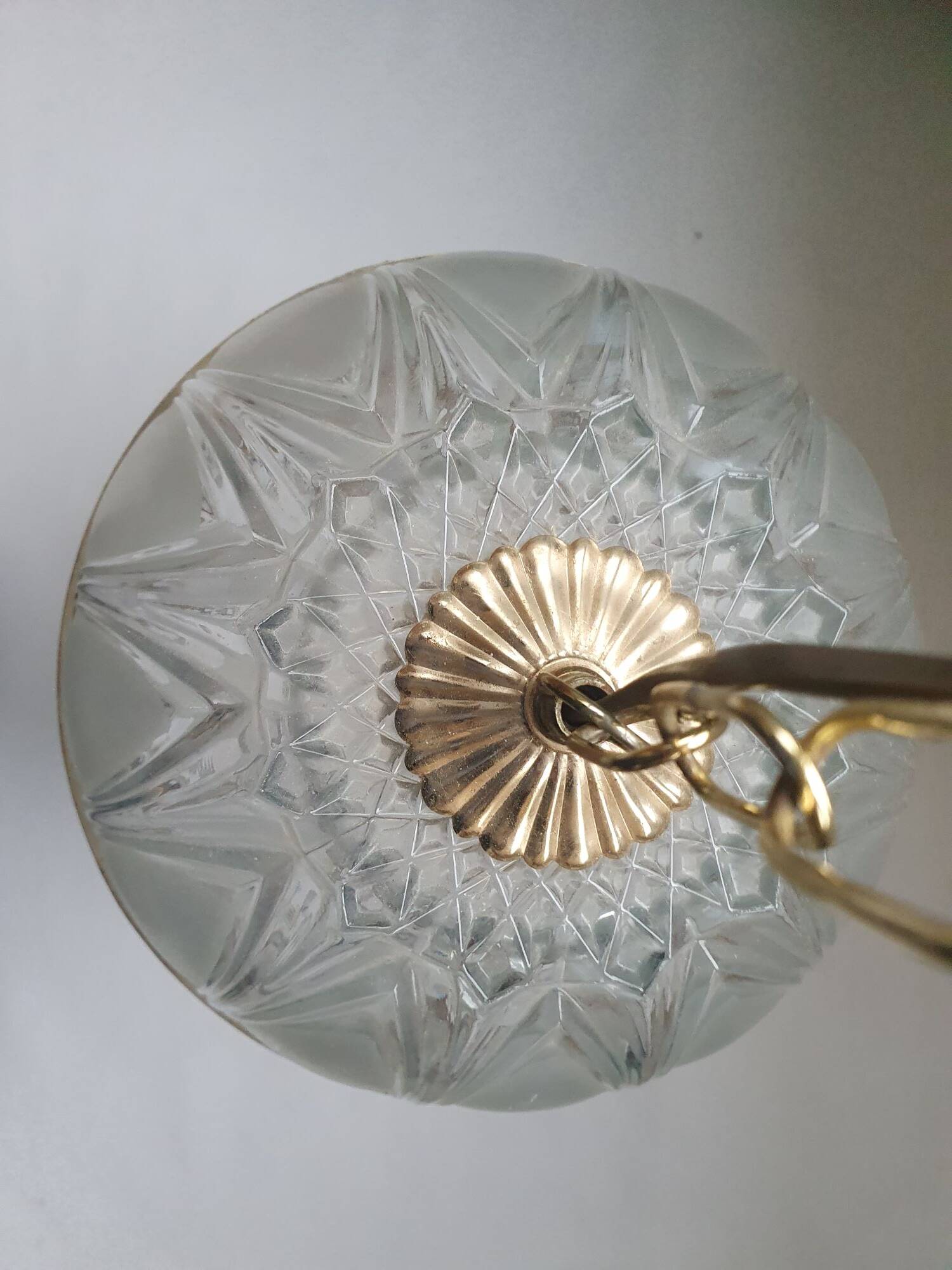 Large vintage ball chandelier with tassels