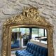 Antique mirror 89/60.5cm 19th century Regency style gilded with gold leaf, mercury glass.