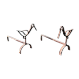 Pair of chenets "The birds"