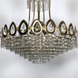 Sciolari, set of two gild and Cristal chandeliers from 70s