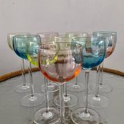 Série de 10 verres à pieds vintage 