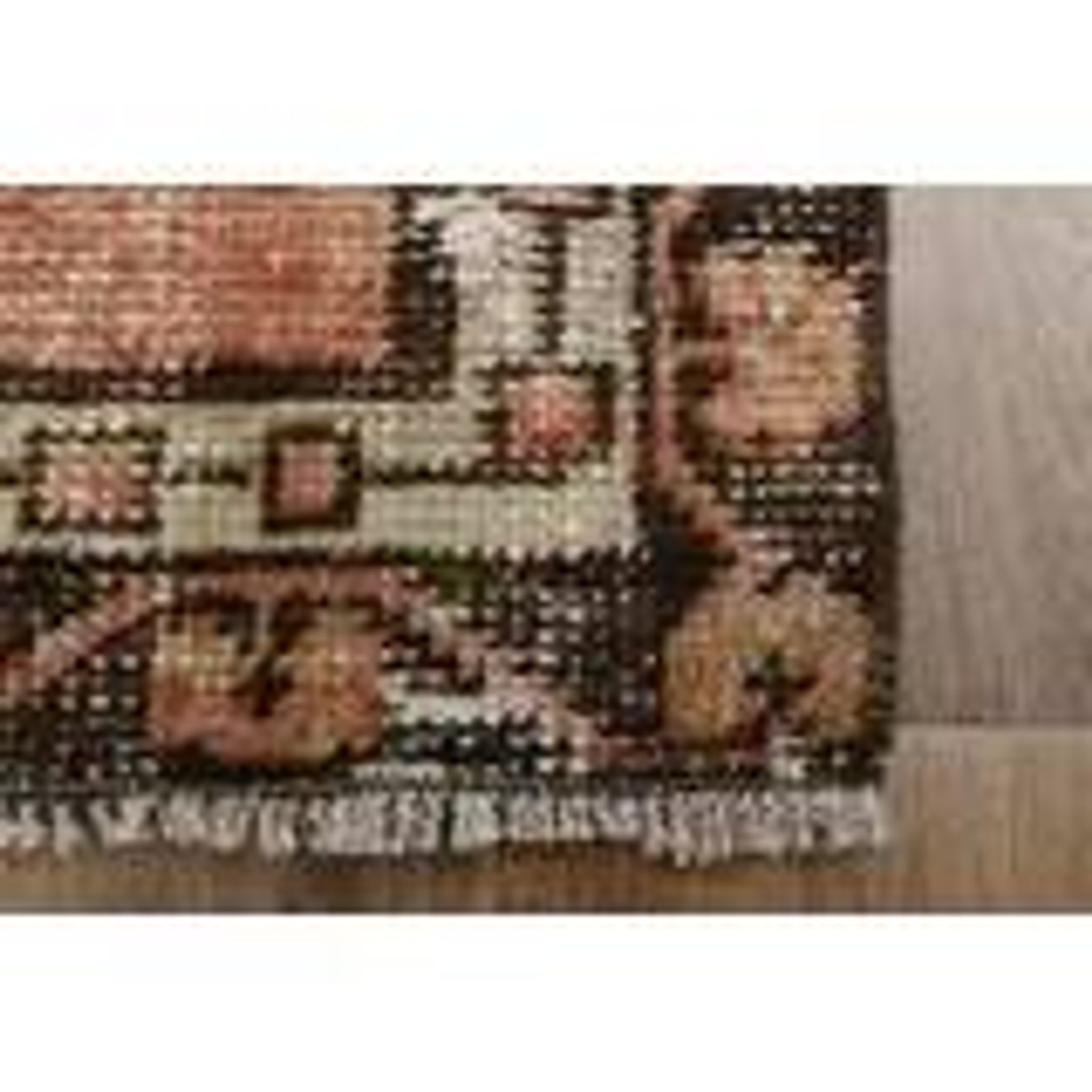 Vintage Turkish hallway rug handmade in orange-brown wool 93x291.