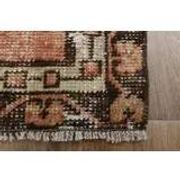 Vintage Turkish hallway rug handmade in orange-brown wool 93x291.