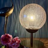 Vintage globe table lamp in amber glass